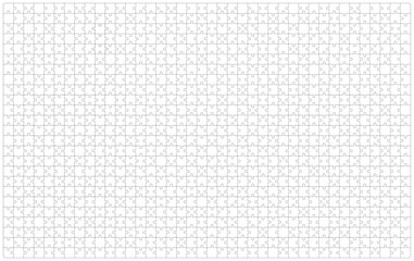 Jigsaw Puzzle 1000 pieces. Vector black and white irregular pattern isolated on white background. Jigsaw scheme template. - obrazy, fototapety, plakaty