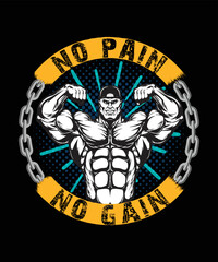 No pain no gain - t-shirt design