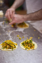 Cocarroi, enpanadilla tipica mallorquina. Forn de Can Salem. Algaida.Mallorca.Islas baleares.Spain.