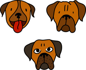 Boxer Dog, isolated outlined vector illustration, logo, website, t-shirt, and card graphic.