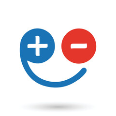 Obraz premium Smiley Face Design Logo with Minus and Plus Eyes