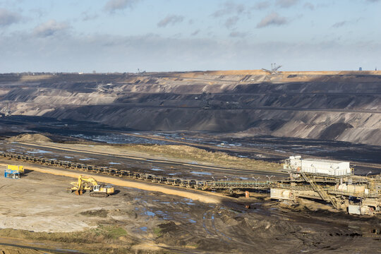 panorama of opencast mine in germany, garzweiler