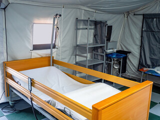 Bed for bedridden patients. Bed for disabled electric. Tent hospital. Medical equipment. Electric adjustable bed for bedridden patients. Equipment for prefabricated hospitals. Furniture for disabled