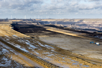 panorama of opencast mine in germany, garzweiler