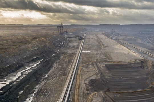 panorama of opencast mine in germany, garzweiler