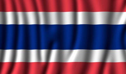 Waving Thailand Flag in beautiful 3d Illustration