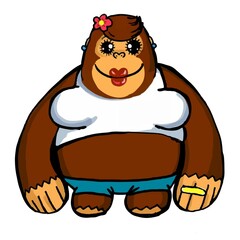 female gorilla cartoon