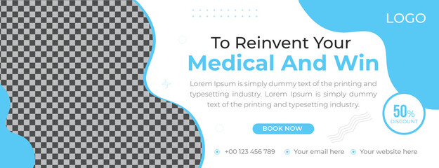 Healthcare Medical cover and social media post design vector template with modern color
