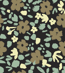 FLORAL CAMOUFLAGE REPEAT SEAMLESS PATTERN VECTOR