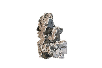 A sample of a natural mineral Galena, lead ore, lead sulfide (sulfide class) druse of block...