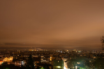 city skyline at night paris