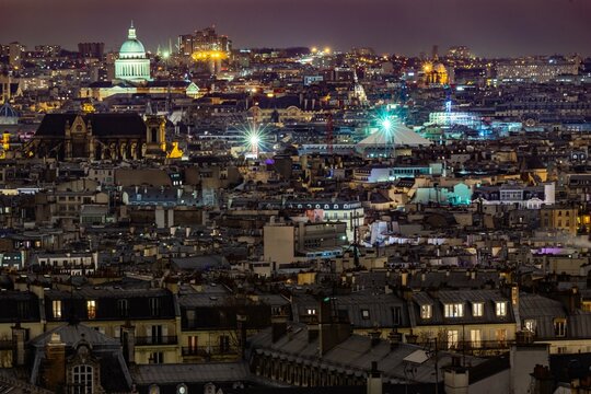 city skyline at night paris © cafera13