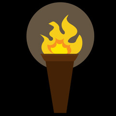 Cartoon Vector-Lit Torch