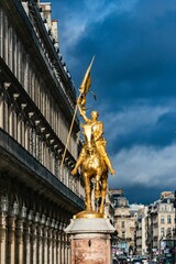 golden statue of joan the arch paris memorial midevil knight