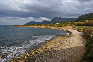 Litoral de la Colonia de Sant Pere. Bahia de Alcudia. Península de Llevant.Arta.Mallorca.Islas Baleares. España.