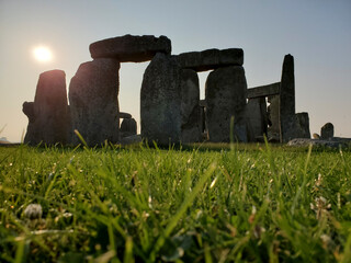 Stonehenge rocks outside sunrise mornings
