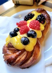 Pastry with berries