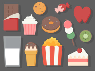 Hand drawn dessert illustration collection