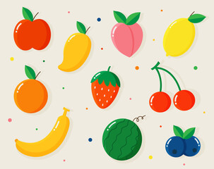 Hand drawn fruit illustration collection