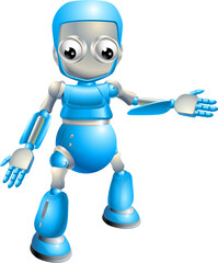 Cute robot pointing out something