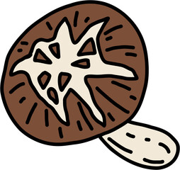 doodle freehand sketch drawing of shitake mushroom vegetable.