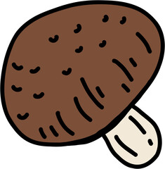 doodle freehand sketch drawing of shitake mushroom vegetable.
