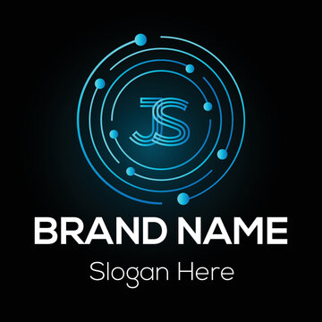 Abstract JS letter modern initial lettermarks logo design
