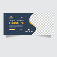 Furniture business marketing banner for facebook cover social media post design template