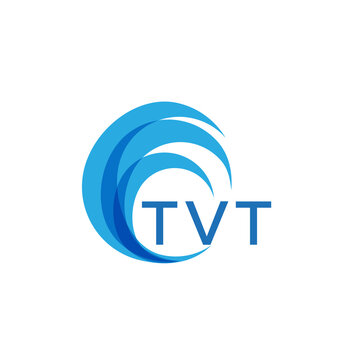 TVT letter logo. TVT blue image on white background. TVT Monogram logo design for entrepreneur and business. TVT best icon.
