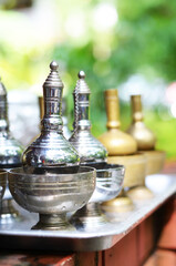 Fototapeta na wymiar Pour Water for make merit meditation in Thailand Buddhist