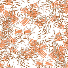 Fantasy messy freehand doodle geometric shapes seamless pattern.  Infinity ditsy scribble abstract card, layout. Creative background. Textile, fabric, wrapping paper.