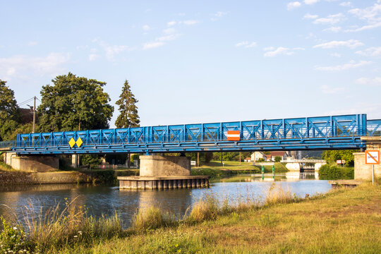 Bridge across the river aisne Picardy france