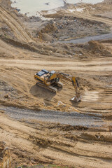 excavator on the ground