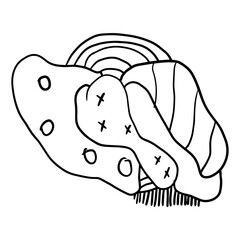 Cute abstract doodle artistic sketch isolated on white background. Crazy messy doodle art with different shapes, curls. Fantasy card.