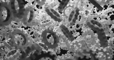 abstract black and white background 3d object floating into space