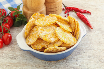 Natural organic grain rice chips
