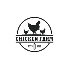 Chicken farm logo vector. Cattle farm logo