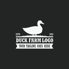 Duck farm logo vector. Cattle farm logo