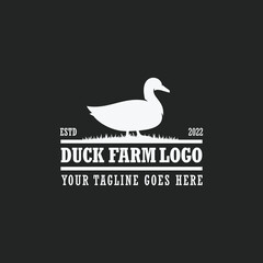 Duck farm logo vector. Cattle farm logo