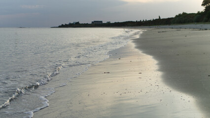 Atlantic coast simple sea and sand. Evening by the Atlantic ocean with subtle textures, colours and tones.