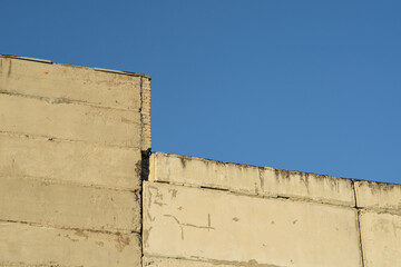 brick wall with blue sky