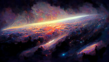 illustation of Abstract background of deep space