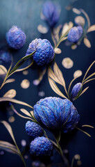 blue flower drawig abstract wallpaper background