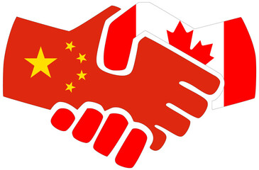 Obraz premium China - Canada handshake