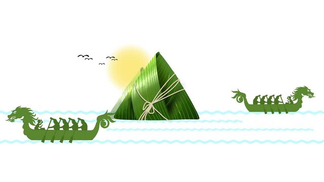 vector illustration Giant rice dumplings, dragon boat festival.