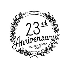 23 years anniversary celebrations design template. 23rd logo. Vector and illustrations.
