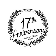 17 years anniversary celebrations design template. 17th logo. Vector and illustrations.
