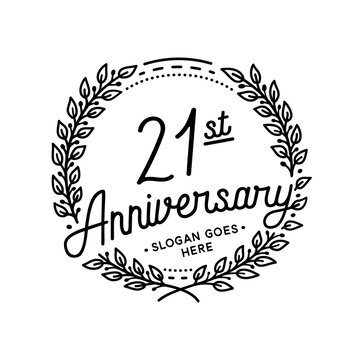 21 years anniversary celebrations design template. 21st logo. Vector and illustrations.
