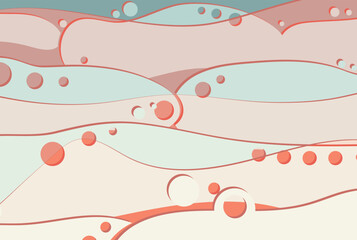 abstract background with waves and circles 