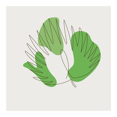 One line drawing of leaf continuous one line vector drawing hand draw vector illustration